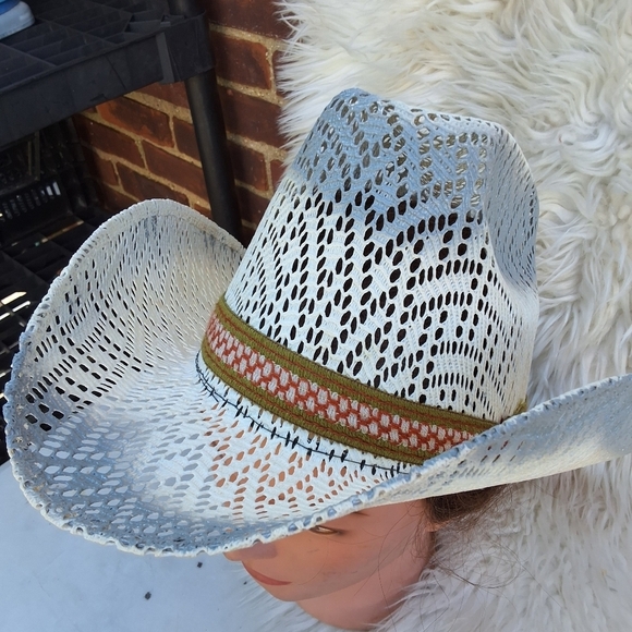 Vintage Mexican Straw‎ Cowboy Hat 7.25 NWOT - Picture 4 of 10